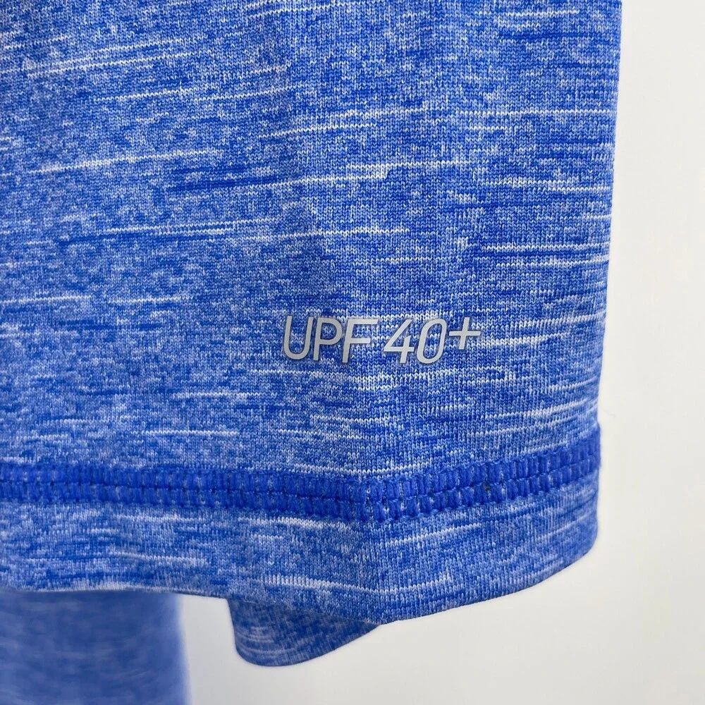 NIKE SWIM Heather Blue Camo Swoosh UPF 40+ Swim Shirt Size M (10-12)